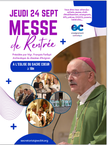 Messe de rentrée de l'enseignement catholique du Vaucluse